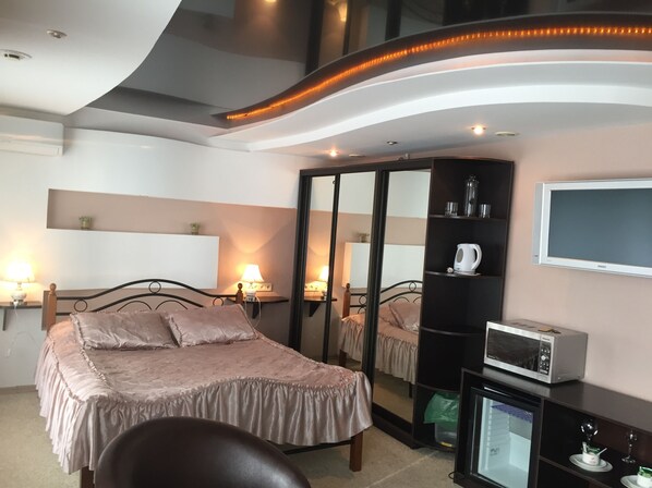 Kamar Mewah, 1 kamar tidur | Setrika/meja setrika, Wi-Fi gratis, dan seprai linen