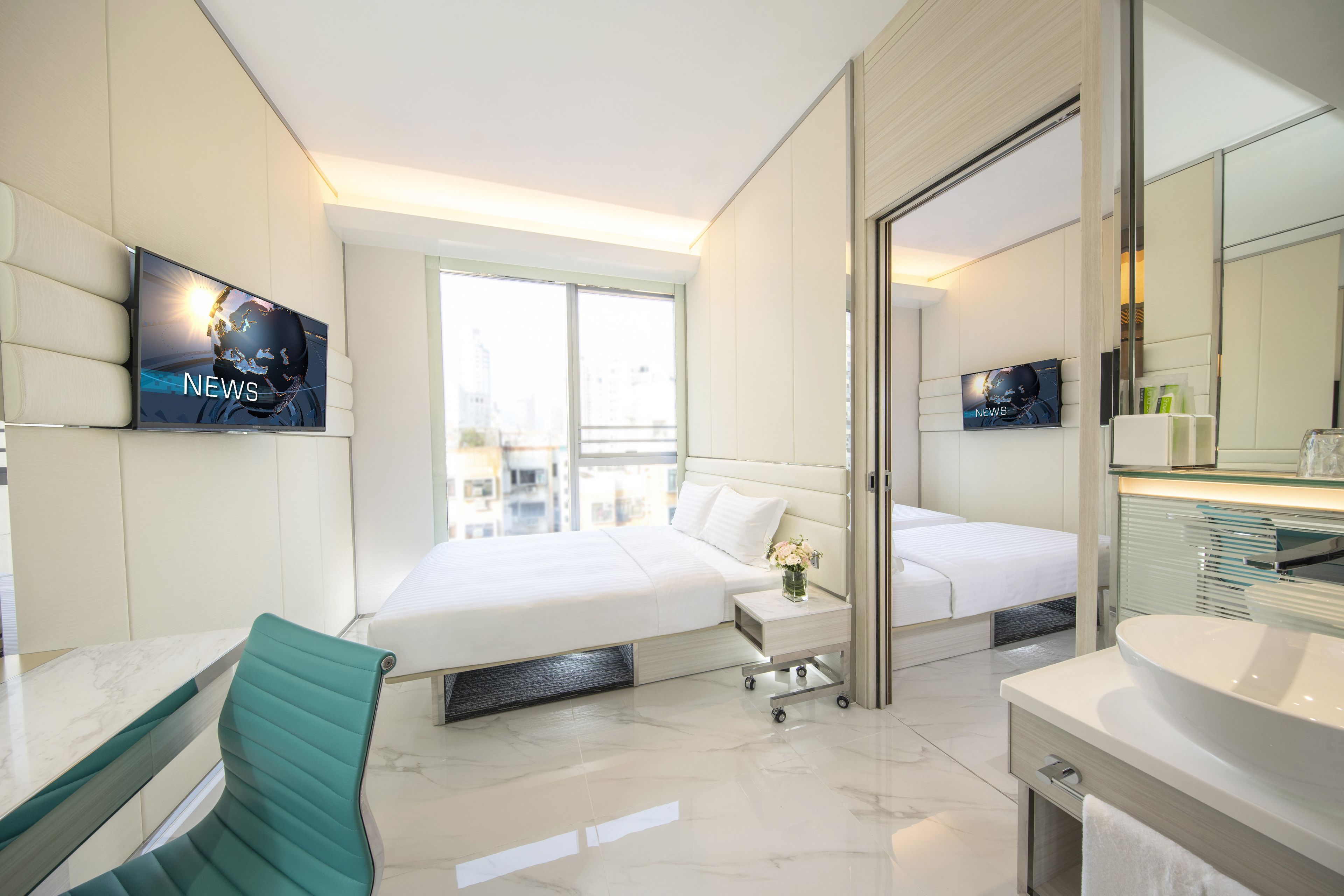 family connecting room | in-room safe, desk, blackout curtains, soundproofing