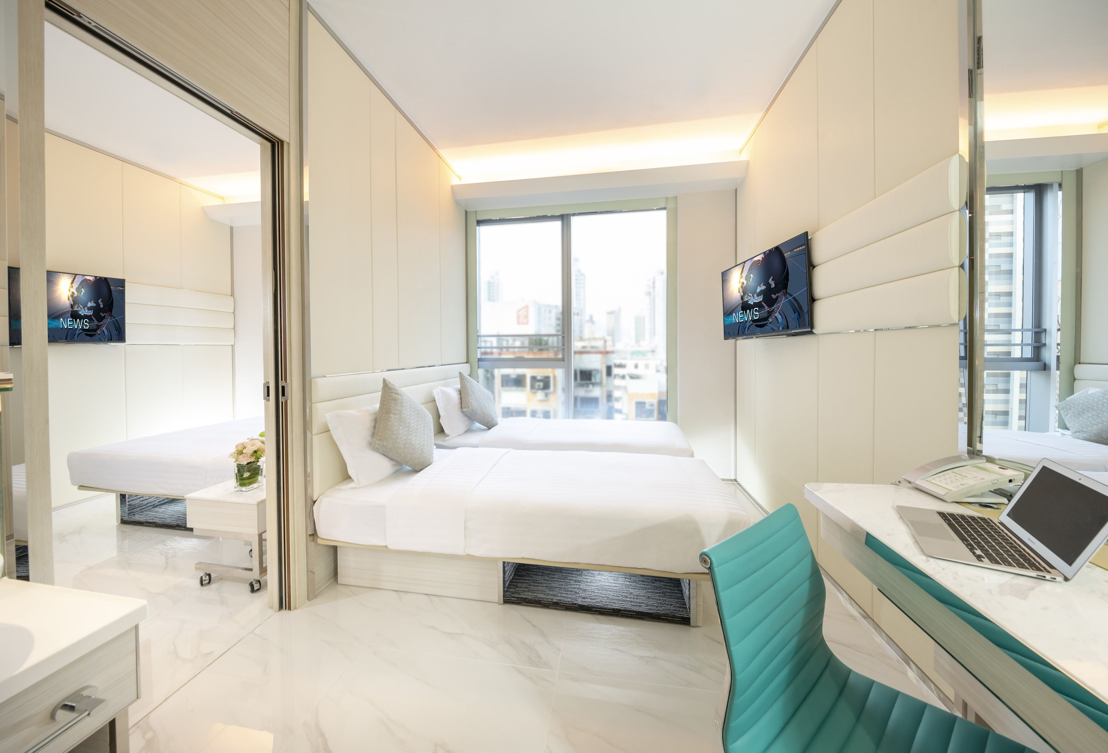 family connecting room | in-room safe, desk, blackout curtains, soundproofing