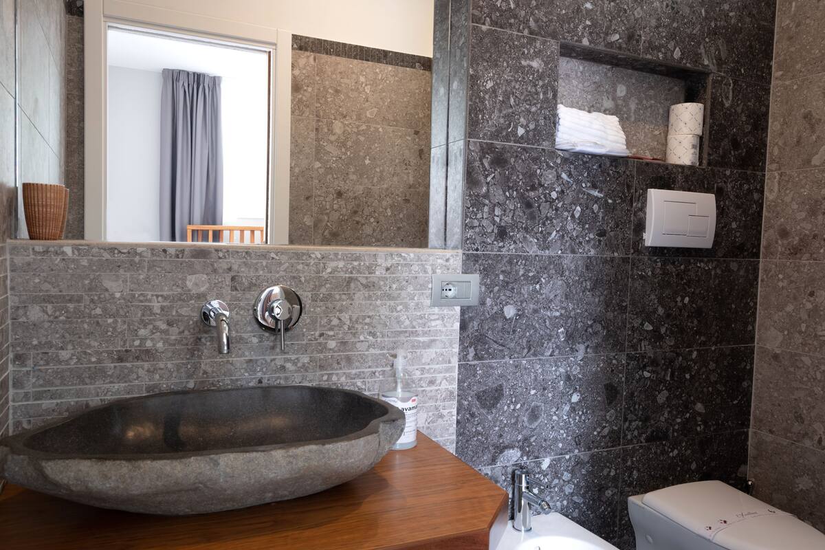 classic double room, kitchenette, patio | bathroom | shower, rainfall showerhead, free toiletries, hair dryer