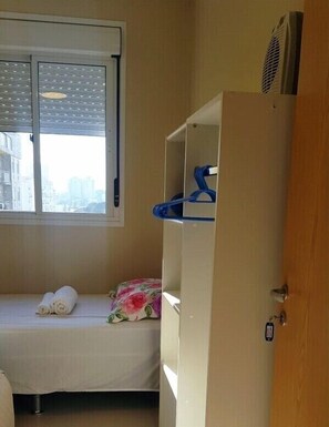 3 bedrooms, desk, blackout drapes, iron/ironing board