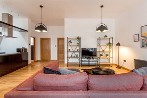 Apartment, 2 Bedrooms | Living area | Flat-screen TV, video game console - Luxury Traditional Tenement (Glasgow)