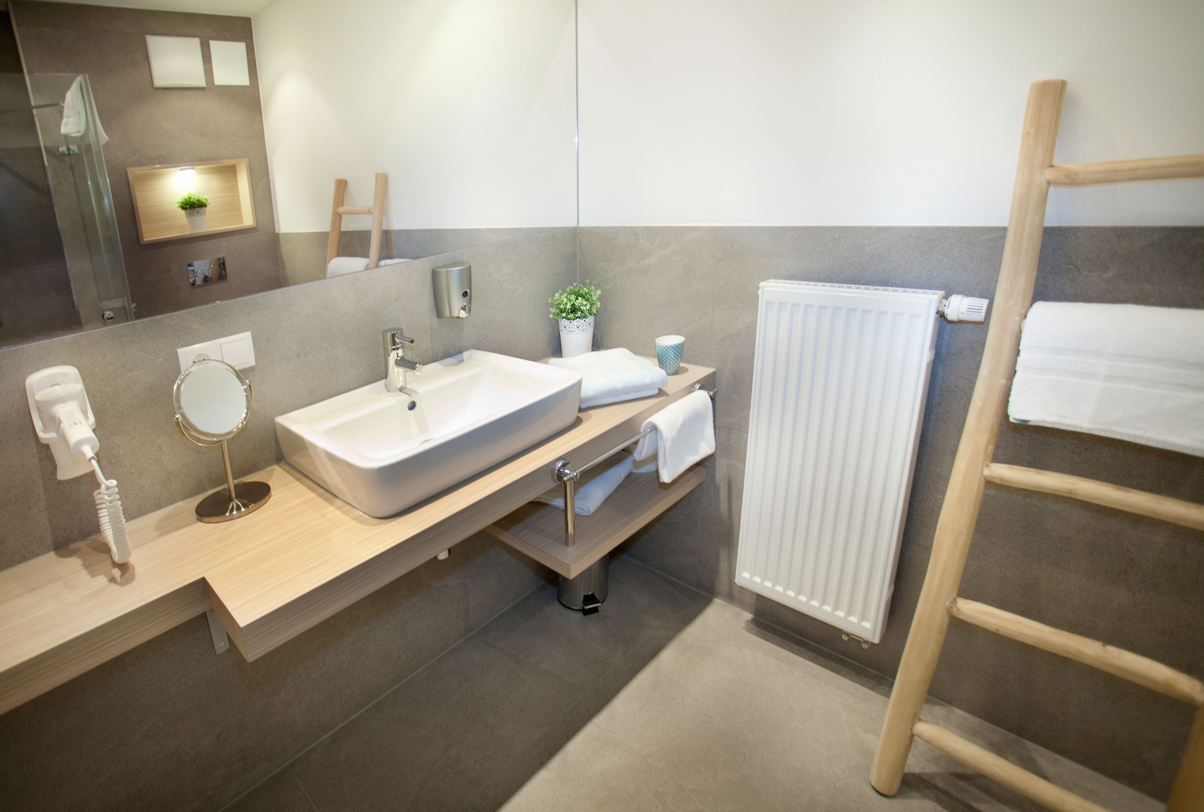 single room | bathroom | hair dryer, towels, soap, shampoo