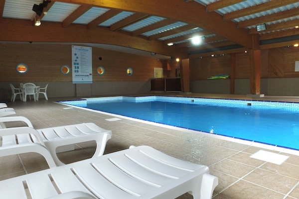 Indoor pool, outdoor pool, sun loungers