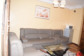 Appartement, 1 slaapkamer, niet-roken | Woonruimte | Een plasmatelevisie