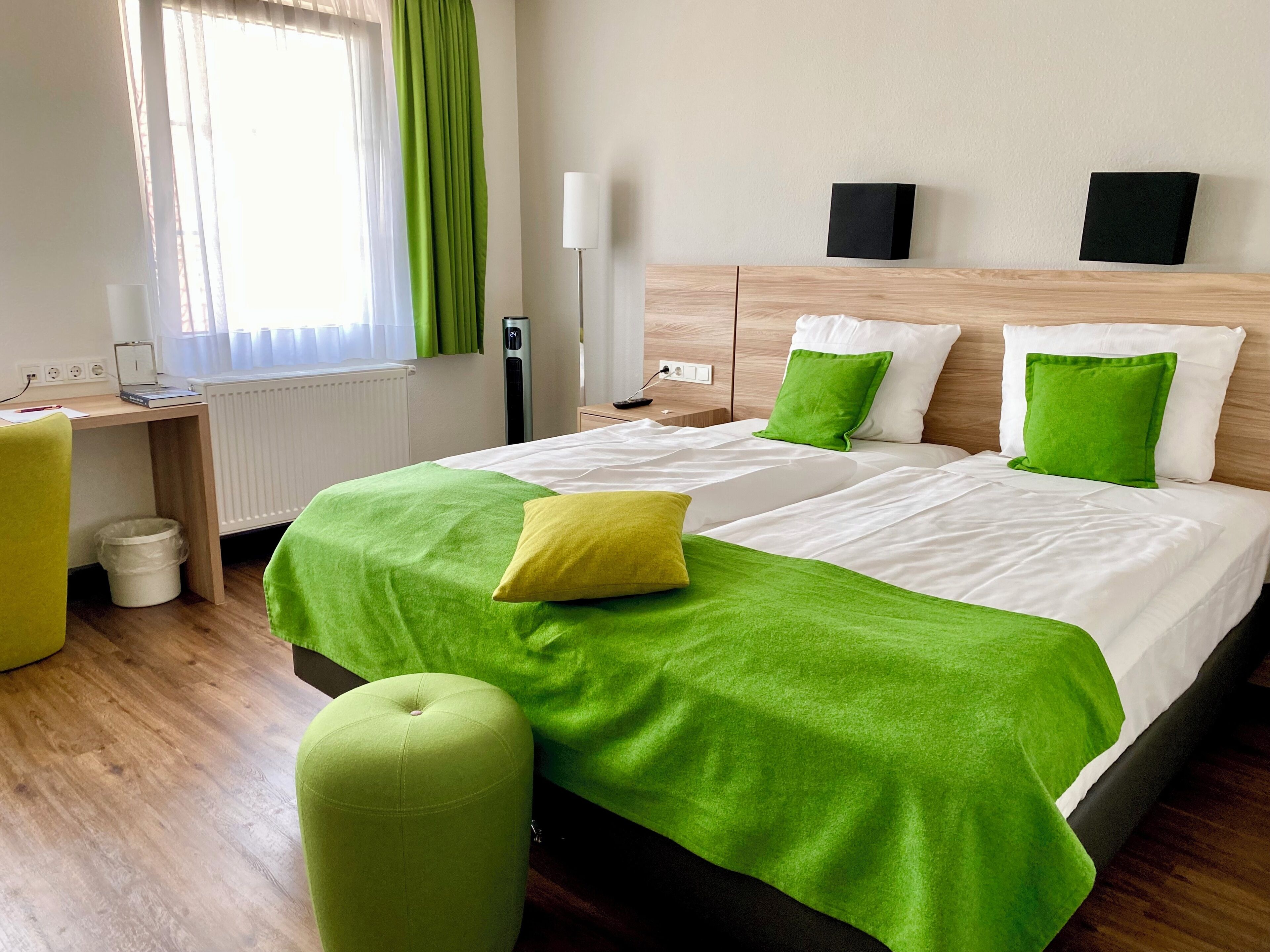 in-room safe, desk, laptop workspace, soundproofing