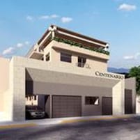 Un edificio con techo plano y un letrero que dice "CENTINARO".