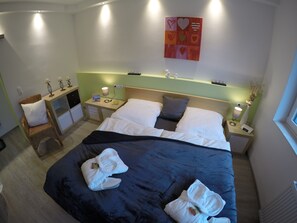 Appartement Deluxe, 1 très grand lit (incl. cleaning fee) | 1 chambre, literie hypoallergénique, coffre-fort, décor unique