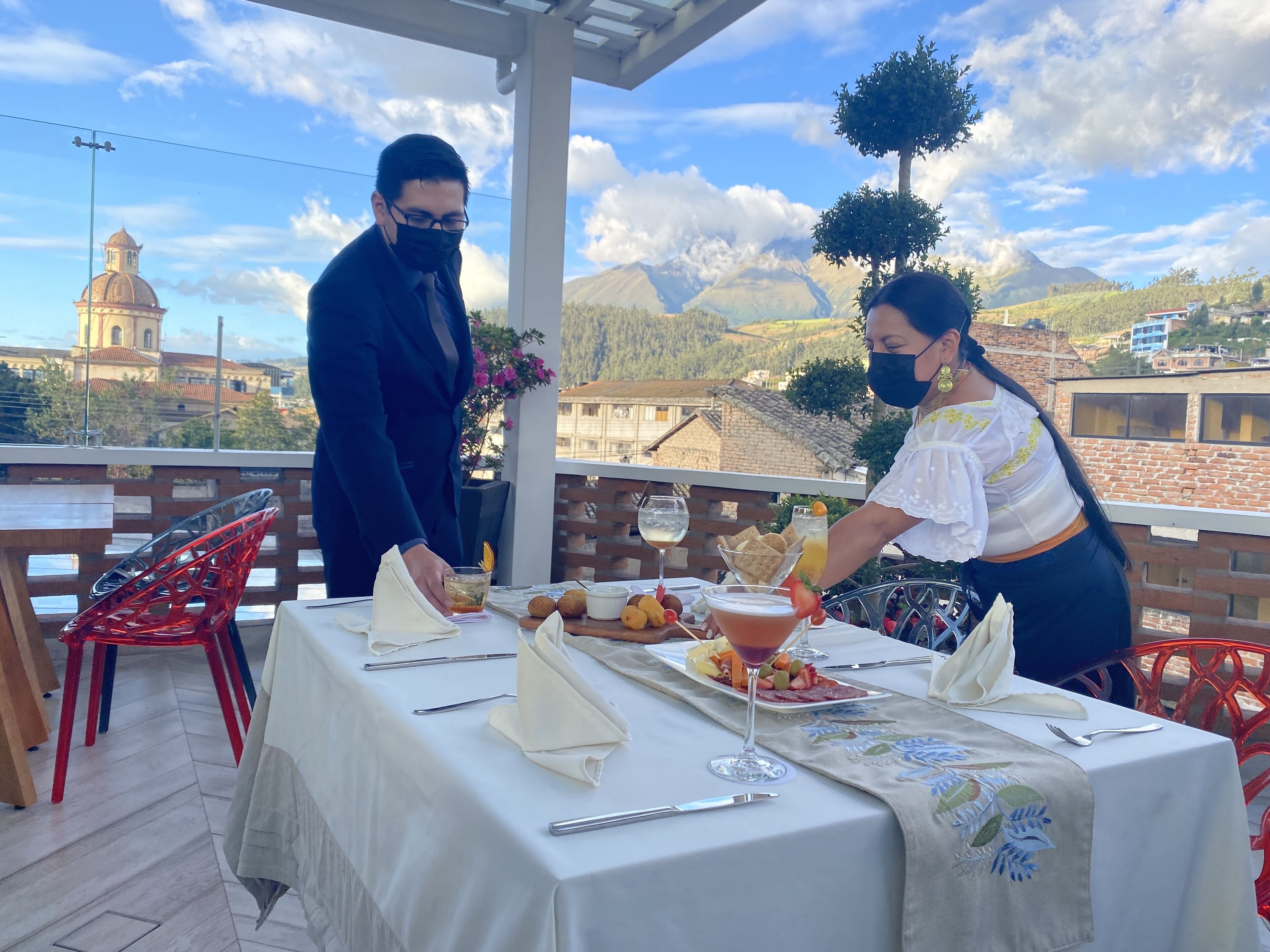 outdoor banquet area