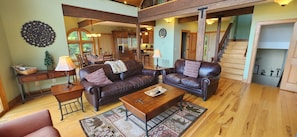 Smart TV, fireplace, video games, DVD player