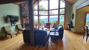 TV connectée, cheminée, jeux vidéo, lecteur de DVD