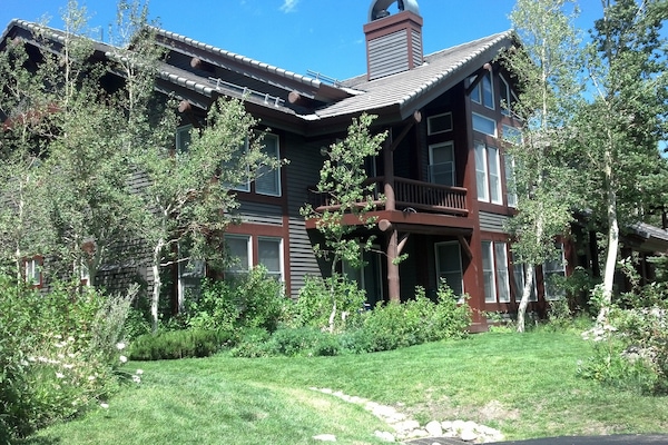 Unit is on bottom level of building with convenient access to front grass area