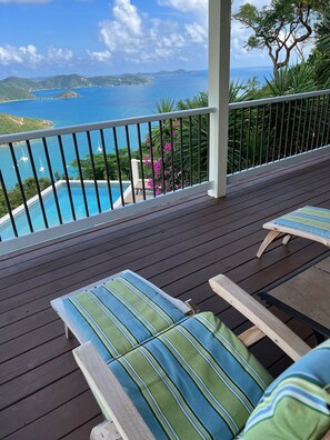 Property grounds - COCONUT BREEZE VILLA: MESMERIZING VIEWS, COOLING TRADEWINDS; full A/C; generator (Coral Bay)