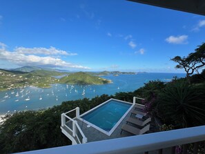 Property grounds - COCONUT BREEZE VILLA: MESMERIZING VIEWS, COOLING TRADEWINDS; full A/C; generator (Coral Bay)