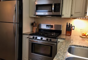 Fridge, microwave, oven, stovetop - Midwest Modern House (Austin)