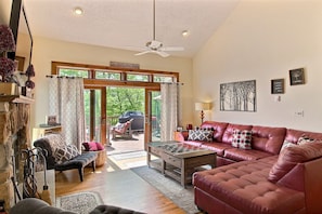 TV connectée, cheminée, jeux vidéo, livres