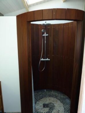 Bathtub, hair dryer, soap, shampoo
