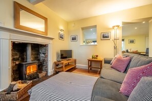 Televisión, chimenea