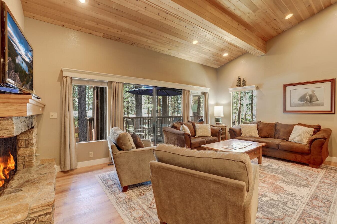 Televisión, chimenea y videojuegos 