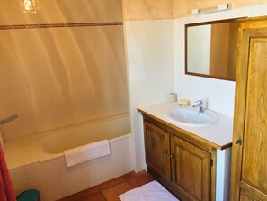 Bathtub, hair dryer, toilet paper - Big house in the countryside with panoramic view pisine (VERTEILLAC)