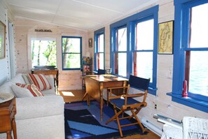 Smart TV, DVD player, books, video library