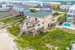 Exterior - Beach Blessing South - 3BR Oceanfront Half Duplex with Mesmerizing Views! (North Topsail Beach)