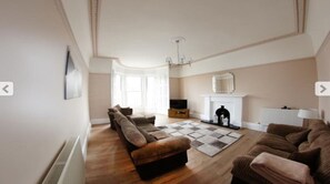 LCD TV, fireplace