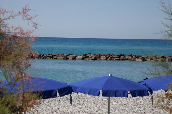 Beach nearby, sun-loungers