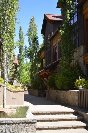 Traditional architecture meets serene surroundings in this charming building.