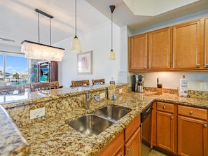 Fridge, microwave, oven, stovetop - Bay Harbor  302 Direct Bay front 400 sq ft Balcony (Clearwater Beach)