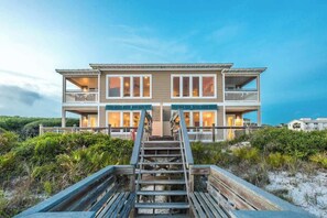 Exterior - 5BR Gulf-Front Home With Private Pool, Balcony and Sleeps 17 on 30A (Seacrest Beach)