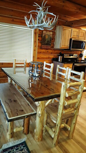 Dining - Private Executive Lakefront Log Cabin Lodge overlooking Little St. Germain Lake (St Germain)