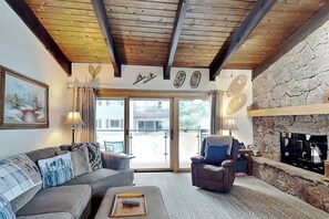 TV, fireplace, DVD player, ping pong