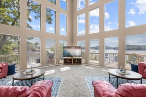 Flat-screen TV, DVD player