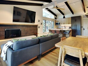 Fernseher, Kamin, DVD-Player, Tischtennisplatte