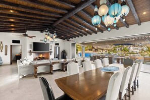 Dining - Luxury Villa on Sprawling Property - Gym & Big Pool. 2-min Walk to Beach, 5-min Taxi to DT Cabo (Cabo San Lucas)