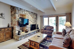 TV, fireplace, DVD player, table tennis -   🌲Timberline A1B Standard 1-Bedroom  ~ Hot Tub~Pool~WiFi~Ski-in/out~Local Shuttle🌲 (Snowmass Village)