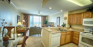 Microwave, oven, dishwasher, coffee/tea maker