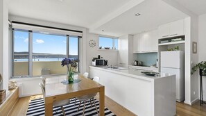 Fridge, microwave, dishwasher, toaster