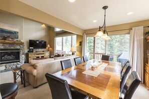 Dining room into living room.