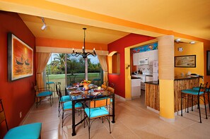 Dining - On a White Sandy Beach, Beautiful artwork throughout the inside Condo#101 (San Miguel)