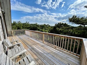 Property grounds - Sunspace:  Quiet location, screened porch, deck, treetop sunsets (Ocracoke)