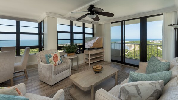 Flat-screen TV, DVD player