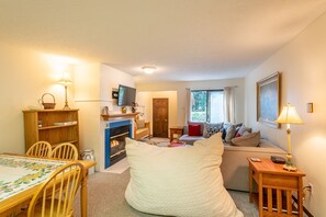 TV, fireplace - Cozy Ski-in/Walk-out condo, free wifi & parking, great value (Copper Mountain)