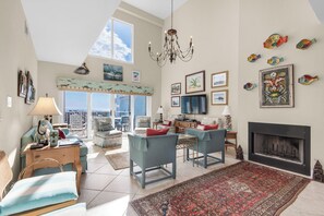 Fireplace, DVD player, stereo - “Beauty and the Beach” Gulf Front Townhome! Gulf Views! Pool (Pensacola Beach)