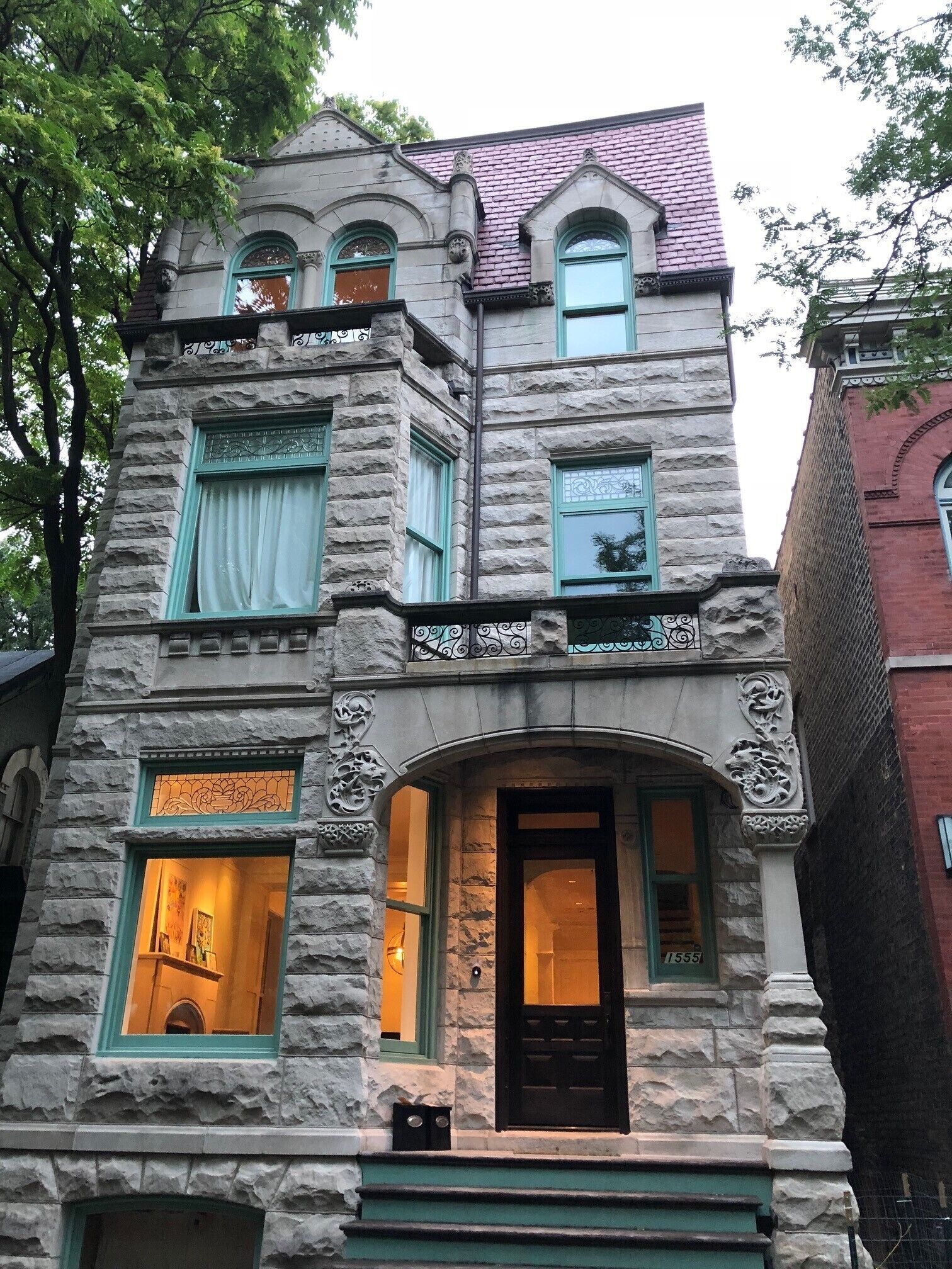 3 bedroom unit is top floor of historic greystone