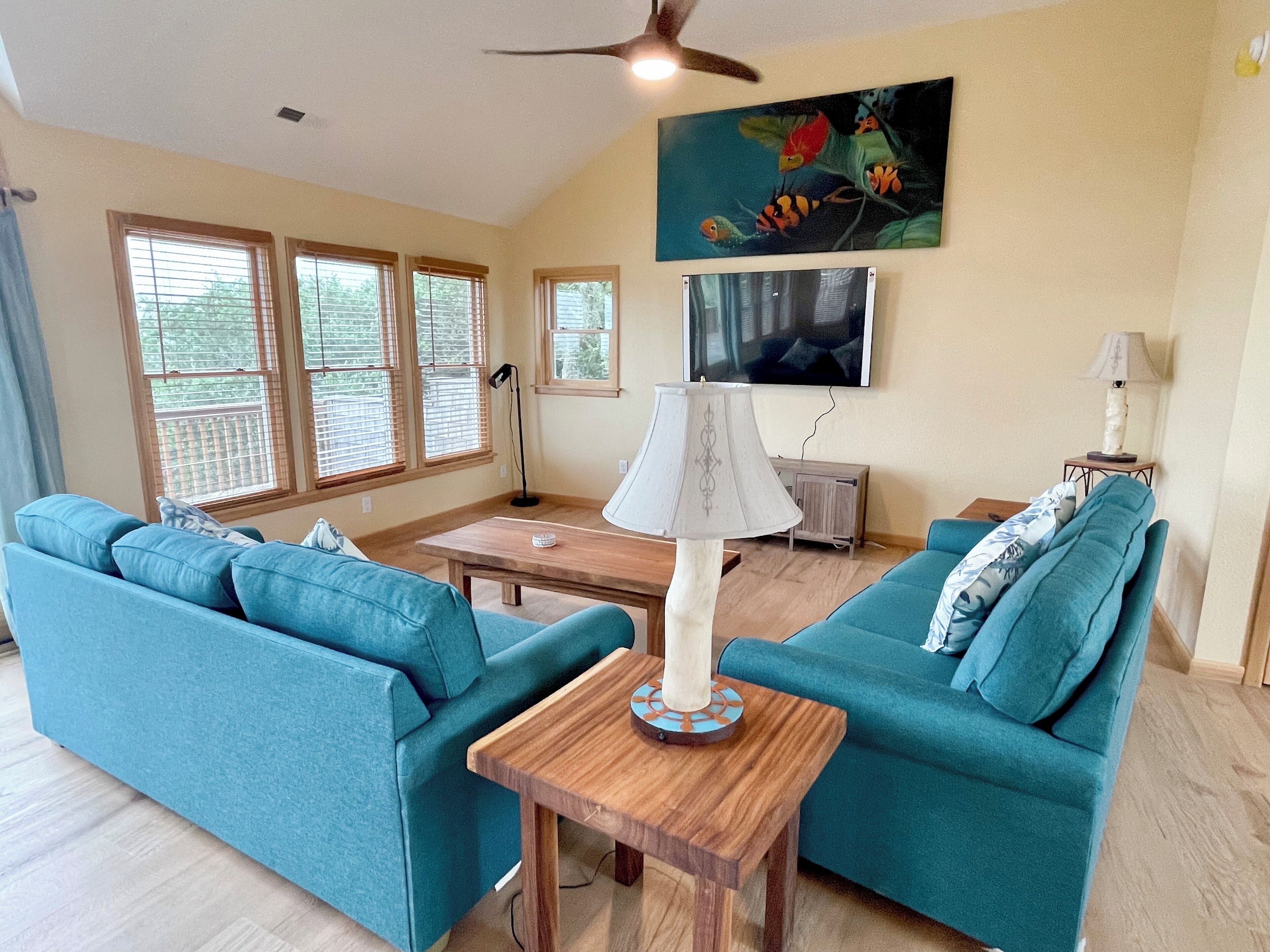 Buccaneer Queen:  Open reverse floor plan, marsh and sound views.