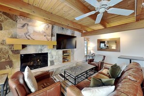 TV, fireplace, DVD player, ping pong