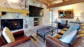 TV, fireplace, DVD player, ping pong