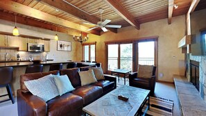 TV, fireplace, DVD player, ping pong